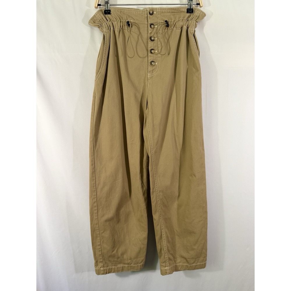 Urban Outfitters Terra High Waist Paperbag Pants Bungee Button Fly Khaki Women S